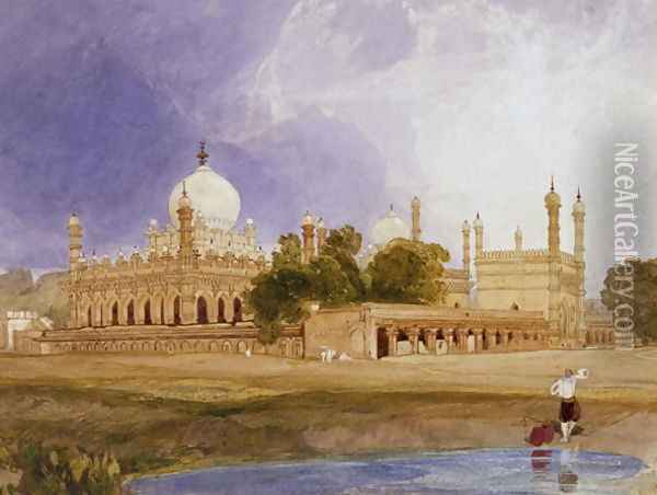 The Palace of the Hyder Ali Khan, Rajah of Mysore, c.1825 Oil Painting - John Sell Cotman