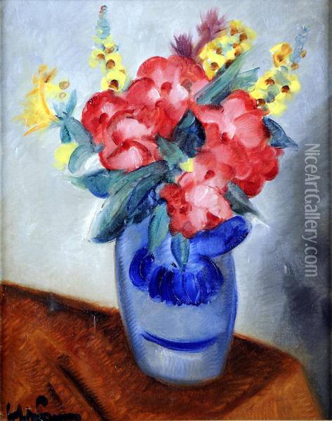 Vase Garni De Fleurs Oil Painting - Jef De Pauw