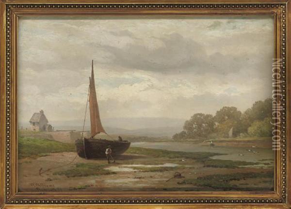 On The Exe At Topsham Oil Painting - William Williams