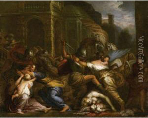 La Strage Degli Innocenti Oil Painting - Giovanni Battista Merano