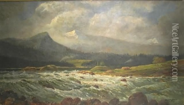 Western Landscape Of Colorado River Oil Painting - W. Livingston Anderson