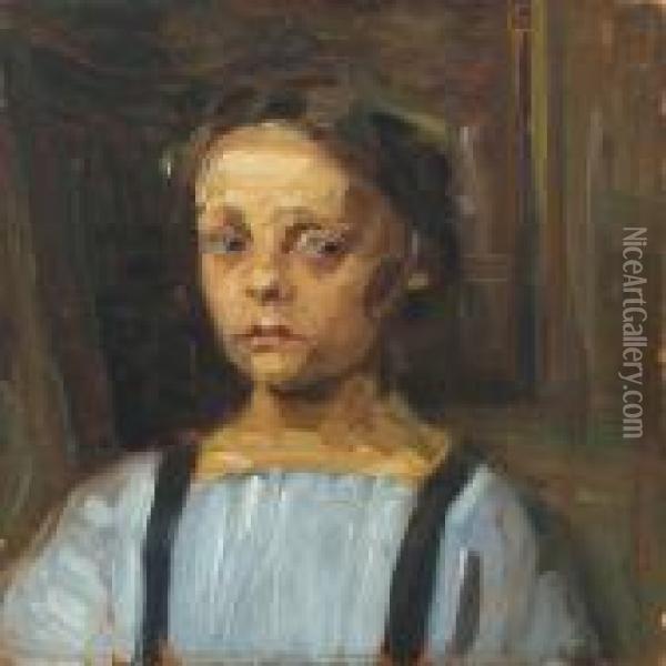 Portrait Of The Artist's Daughter Oil Painting - Carl Vilhelm Meyer