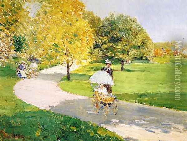 Nurses in the Park Oil Painting - Frederick Childe Hassam