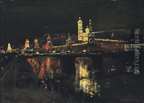 The Illumination Of The Kremlin Oil Painting - Isaak Levitan