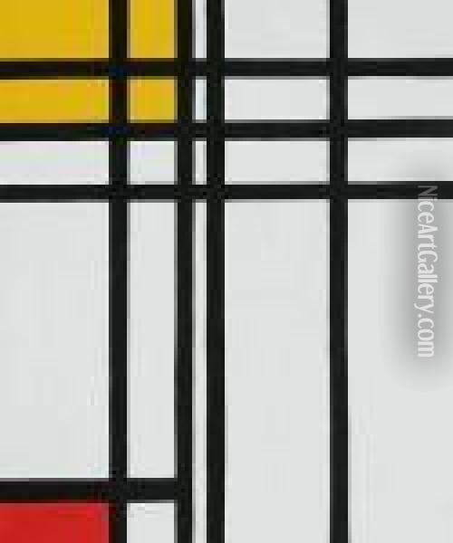 Opposition Of Lines, Red And Yellow Oil Painting - Piet Mondrian
