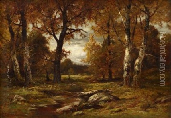 Woodland Scene Oil Painting - Charles Linford