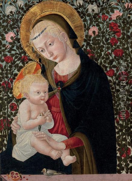 The Madonna And Child With A Goldfinch Oil Painting - Pier Francesco Fiorentino Pseudo