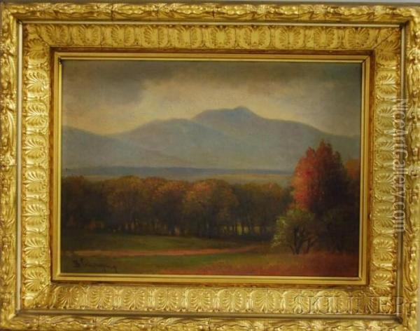 New Hampshire In Autumn. Oil Painting - Benjamin Champney
