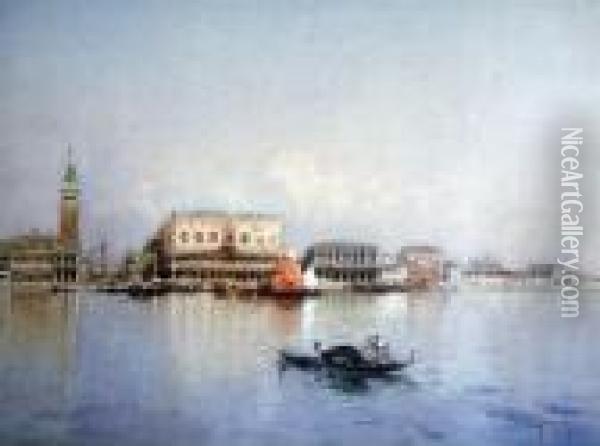 View Of Venice Oil Painting - Emanuele Brugnoli