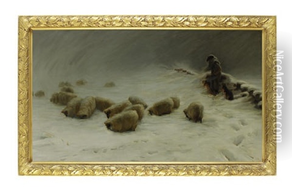 The Joyless Winter Day (study) Oil Painting - Joseph Farquharson