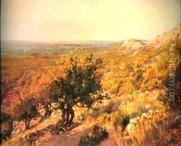 A Distant View Of Valencia Oil Painting - Ramon Stolz Segui