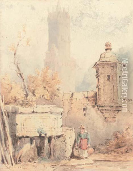 The Church Tower Oil Painting - Samuel Prout
