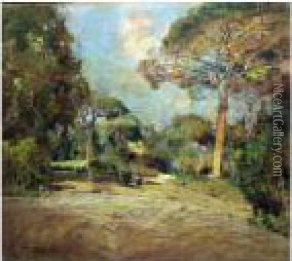 Villa Floridiana Oil Painting - Giuseppe Casciaro