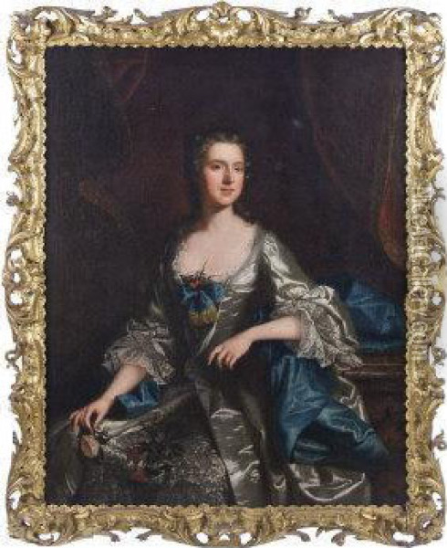 Portrait Of Frances, Daughter Of Sir Henry King And Sister Of Edward 1st Earl Of Kingston Oil Painting - Robert Hunter