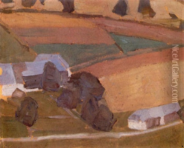 Landschaft Oil Painting - Egon Schiele