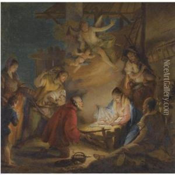 The Adoration Of The Shepherds Oil Painting - Francesco Zugno