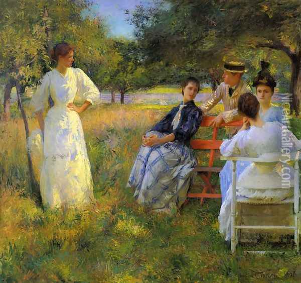 In the Orchard, 1891 Oil Painting - Edmund Charles Tarbell