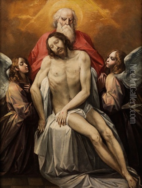 Trinita Con Angeli (dreifaltigkeit Mit Engeln) Oil Painting - Giuseppe Cesari