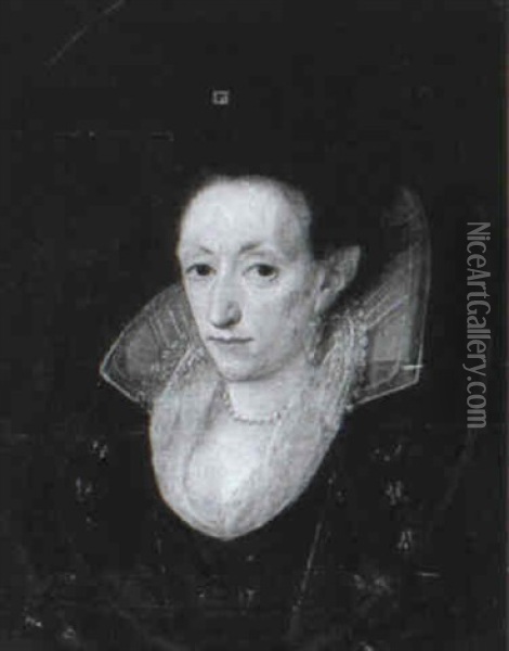 Portrait Of A Lady (elizabeth Verney?) Oil Painting - Robert Peake the Younger