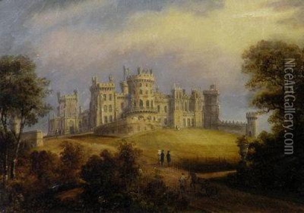 A View Of Belvoir Castle, Leicestershire Oil Painting - Richard Bankes Harraden