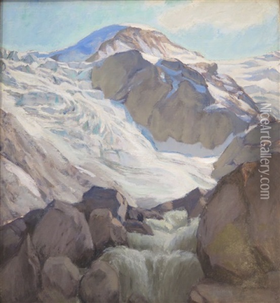 Paysage De Montagne Oil Painting - Franz Erlinger