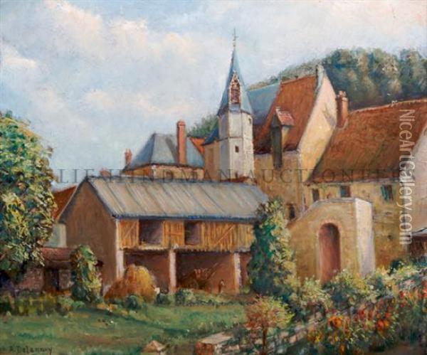 Dutch Farmscape Oil Painting - Aristide Delannoy