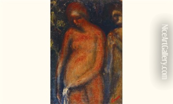 Femme Nue De Trois Quart Oil Painting - Adolphe Peterelle