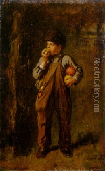 The Truant Oil Painting - Eastman Johnson