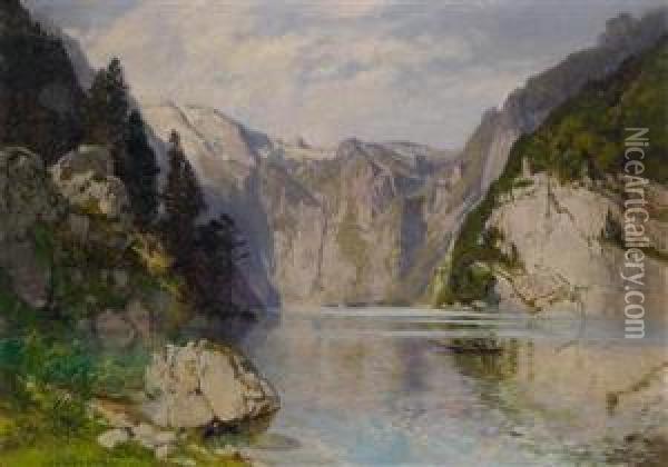 Blick Auf Den Konigssee Oil Painting - Konrad Petrides