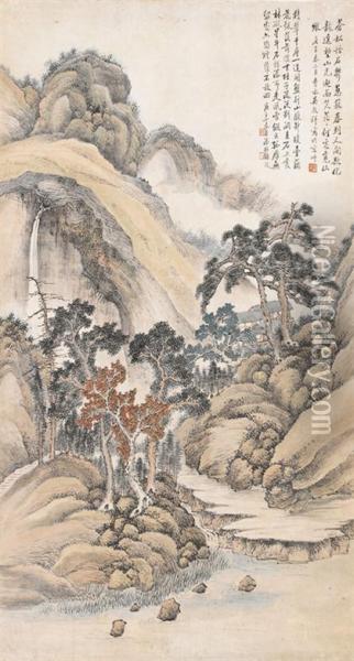 Landscape On Paper Oil Painting - Wu Guxiang