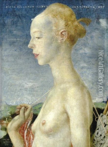 Portrait Of Diana Silvarum Oil Painting - Friedrich Stahl
