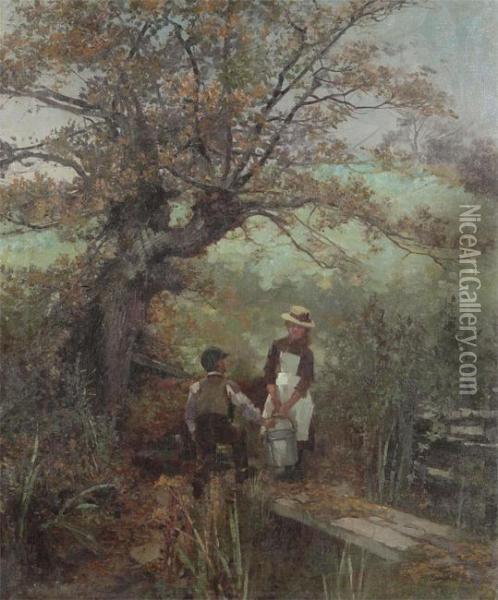 At The Well Oil Painting - Thomas Greenhalch