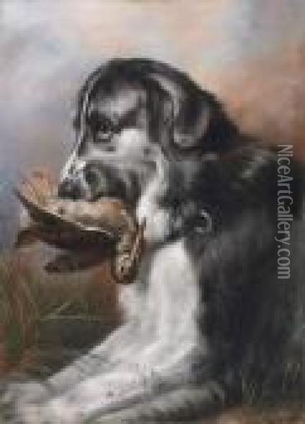 Hound With Snipe Oil Painting - Landseer, Sir Edwin
