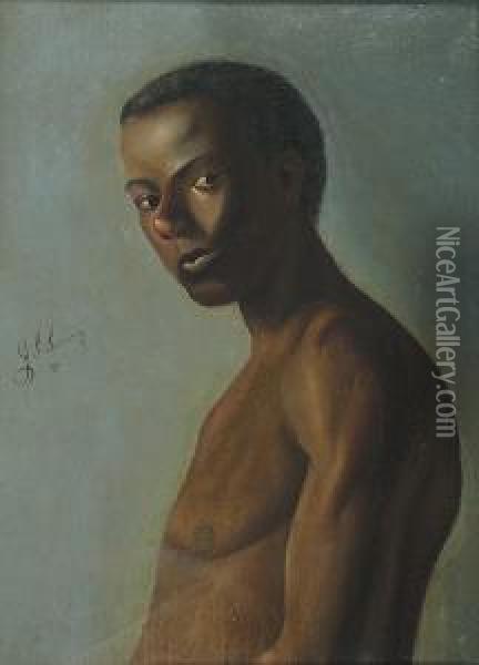The Ethiopian / Portrait Of A Man Oil Painting - George Samartzis