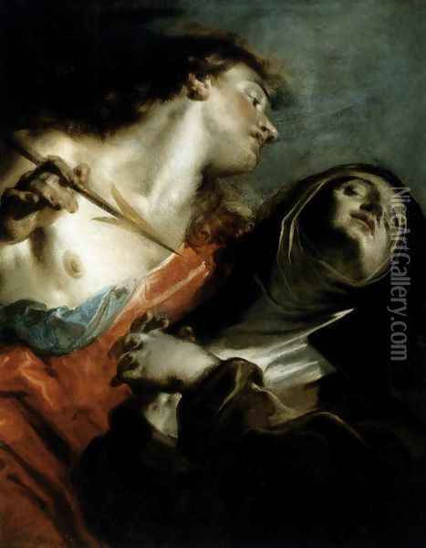 The Ecstasy of St Therese 1745-50 Oil Painting - Giuseppe Bazzani
