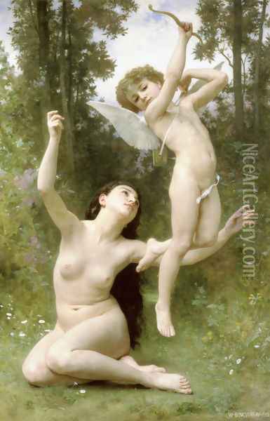 L'Amour s'envole [Love Takes Flight] Oil Painting - William-Adolphe Bouguereau