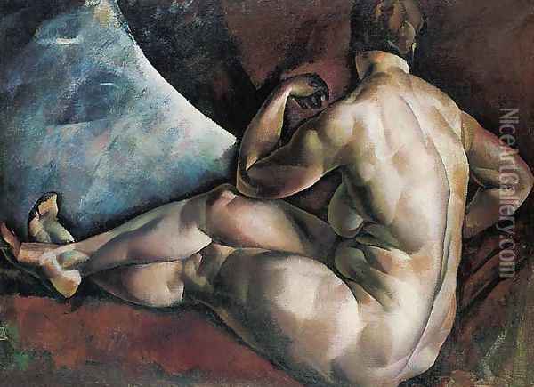 Hatakt (Ulo akt; Akttanulmany), 1920-21 Oil Painting - Vilmos Aba-Novak