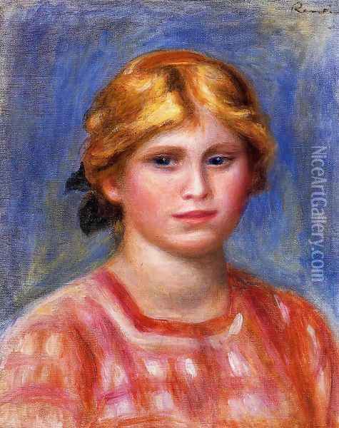 Head Of A Young Girl3 Oil Painting - Pierre Auguste Renoir