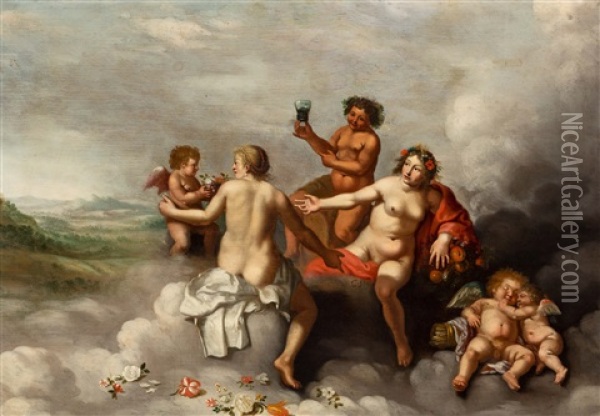 Sine Cerere Et Baccho Friget Venus Oil Painting - Cornelis Van Poelenburgh