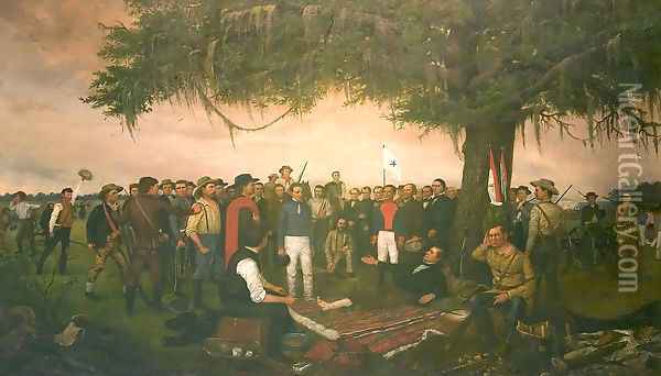 Surrender At Santa Anna Oil Painting - William Henry Huddle
