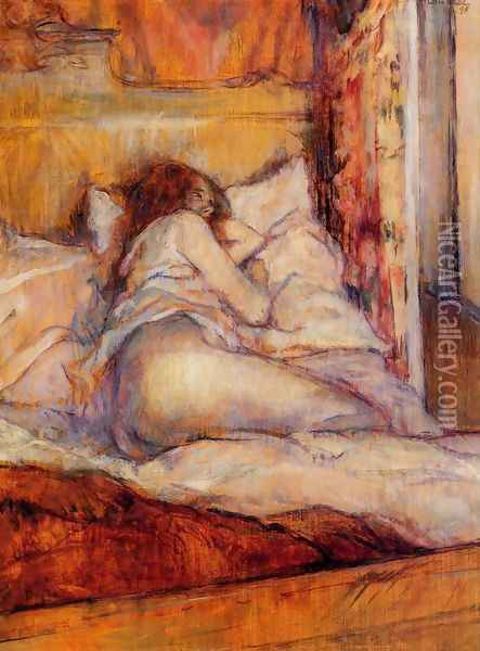The Bed Oil Painting - Henri De Toulouse-Lautrec