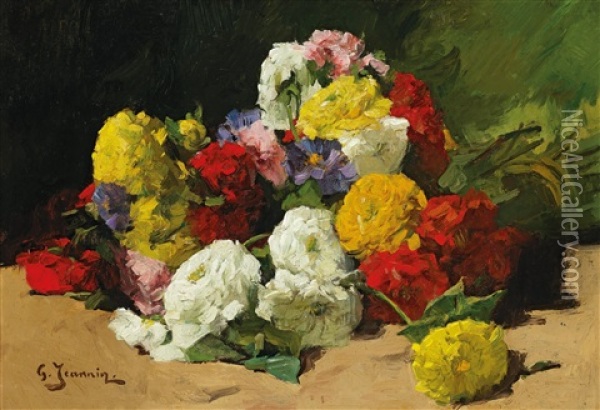 Flowerpiece Oil Painting - Georges Jeannin