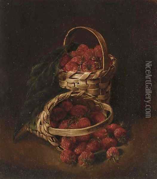 Basket of Strawberries Oil Painting - William Jacob Hays