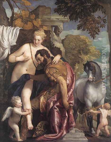 Mars and Venus (Marte e Venere incatenati da Amore) Oil Painting - Paolo Veronese (Caliari)
