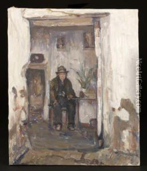 The Shopkeeper Oil Painting - Albert Worcester