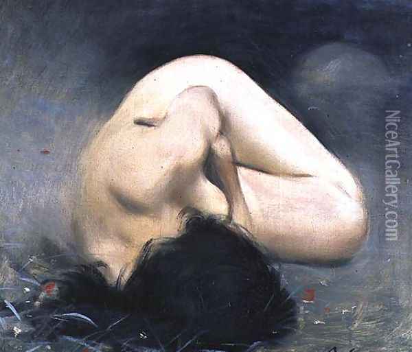 Nude Woman Oil Painting - Ramon Casas
