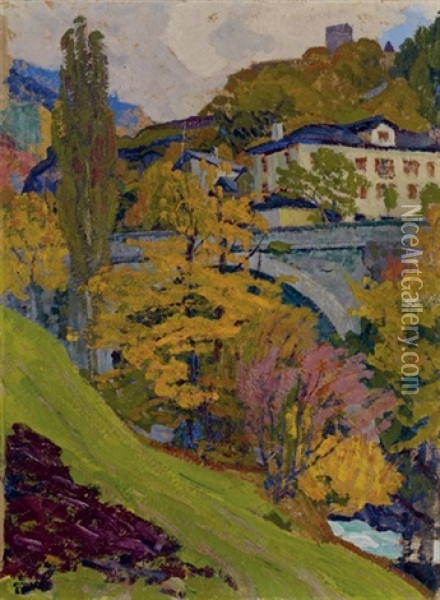 Promontogno, 5, Oktober Oil Painting - Sigismund Righini