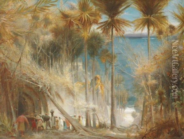 Ali Baba And The Forty Thieves Oil Painting - Albert Goodwin