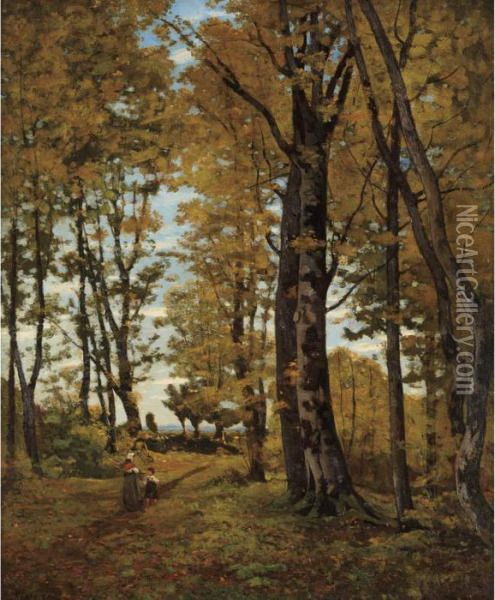 La Clairiere Oil Painting - Henri-Joseph Harpignies