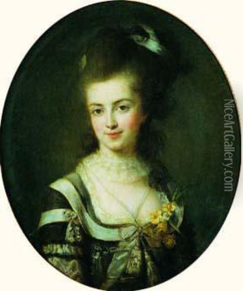 Portrait De Victoire De Bavilliers Comtesse De Bernon De Montelegier Oil Painting - Elisabeth Vigee-Lebrun